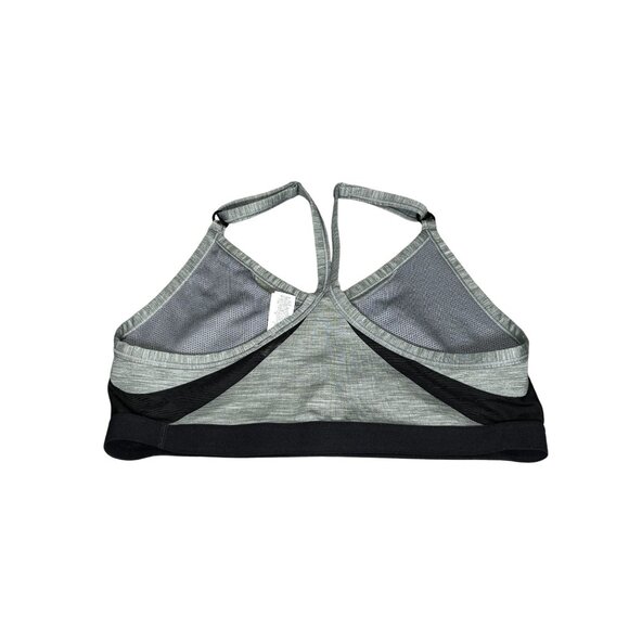 Nike Dri-Fit Gray & Black Sports Bra Size L Polyester Spandex Adjustable Straps - Picture 5 of 8